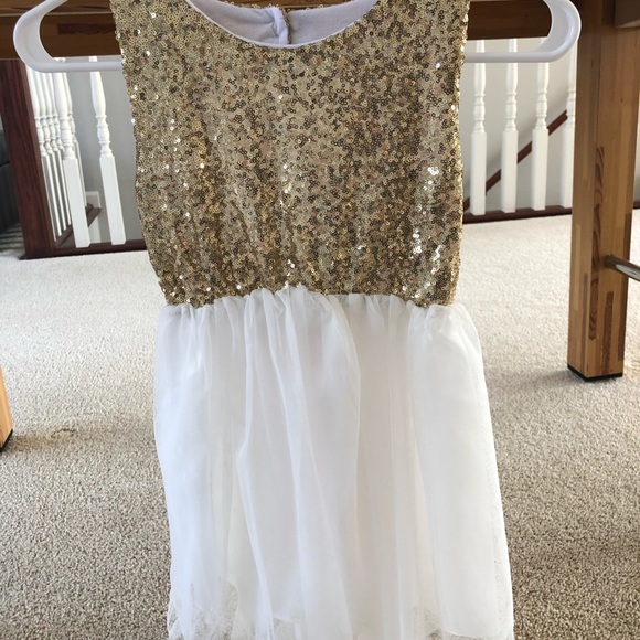 Girls dress - gold and white - Picture 2 of 2
